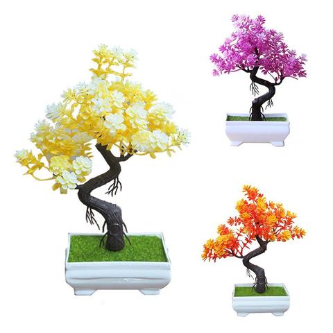 Simulation Plant Artificial Potted Tree Bonsai Decorative Fake Green Plants Ornaments Home Hotel Garden Decor Wedding Decoration ► Photo 1/6