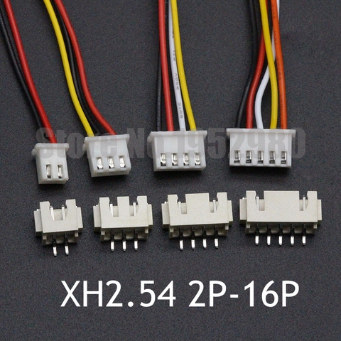 10 set JST XH2.54 Wire Cable Connector 2.54mm Pitch 2/3/4/5/6/7/8/10/12/14/20 Pin 26AWG 300MM Female Cable+SMD Horizontal Socket ► Photo 1/6