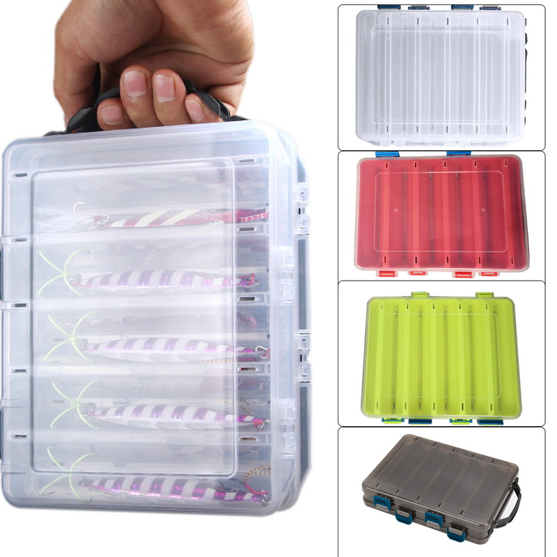 Plastic Fishing Lure Box 20.5cm*17cm*5cm Compartments Double Sided