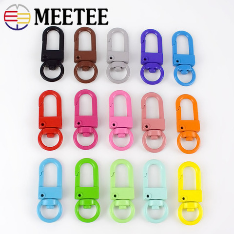 Meetee 10/30/50pcs 34*13mm Metal Spring Swivel Ring Buckles Bags Strap Key Chain Snap Clip Hook DIY Jewelry Craft Accessories ► Photo 1/6