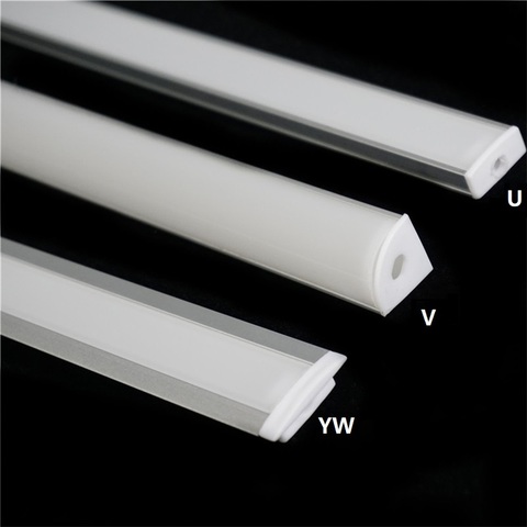 12/16/20inch 30,40,50cm Led Aluminium Profile,YW U V Tape Channel,Matte Diffusser Corner Flat Recessed Cabinet Bar Light Housing ► Photo 1/6