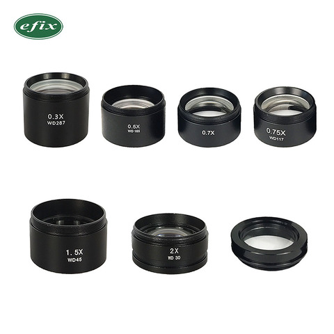 efix 0.5X 2X 0.7X Barlow Auxiliary Glass Lens Fox Objective Lens Mounting Thread Industry Digital Video Stereo Microscope Camera ► Photo 1/1