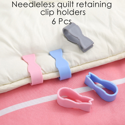 6PCs/Set Bed Sheet Grippers Anti-slip Clamp Fasteners Mattress Sheets Fixed Buckles for Bedroom Blanket Sofa Cloth Fixing Clips ► Photo 1/6