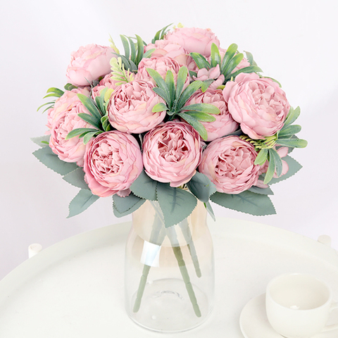 30cm Rose Silk Peony Artificial Flower Pink DIY Home Living Room Garden Wedding Decoration Fake Flowers for Vase Cheap Bouquet ► Photo 1/6