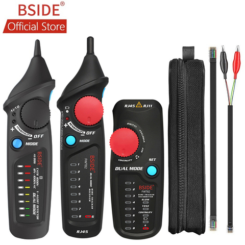 BSIDE FWT82 Digital Mode Network Cable Tracker Wire Toner RJ45 RJ11 Ethernet LAN Tracer Analyzer Detector Line Finder with AVD06 ► Photo 1/6