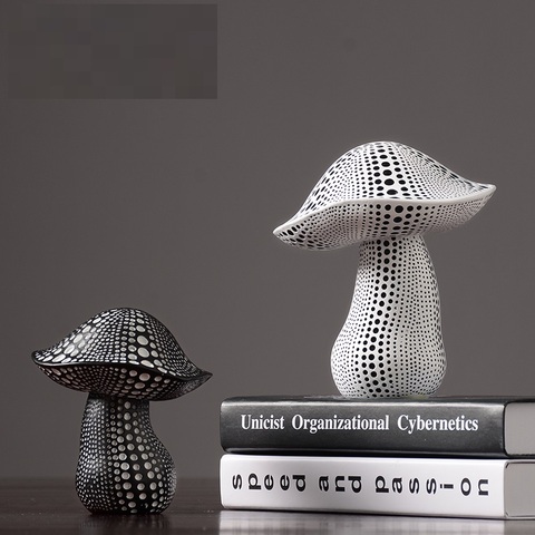 Nordic Mushroom Ornaments Desktop Decoration Modern Simple Home Office Soft Decorations Resin Crafts W31 ► Photo 1/2