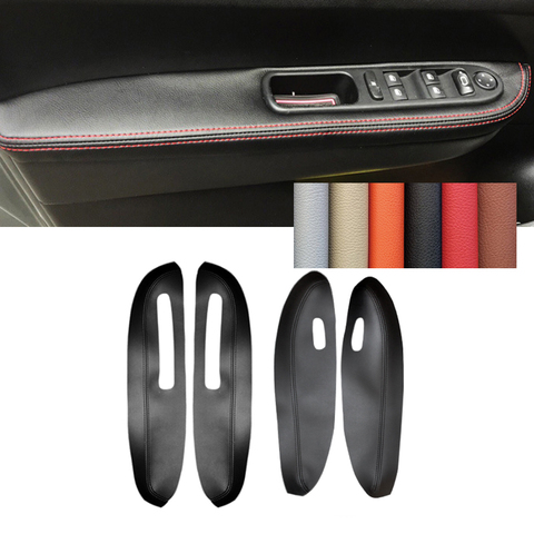 Leather Door Armrest Cover For Peugeot 307 2004 2005 2006 2007 2008 2009 2010 2011 2012 2013 Car Door Armrest Panel Cover Trim ► Photo 1/5