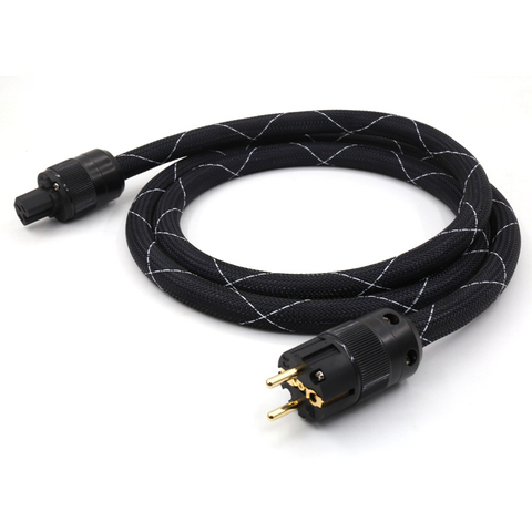 8N Copper SCHUKO Power Cable Gold plated EUR power plug cable hifi power cord cable for DVD CD AMP ► Photo 1/6