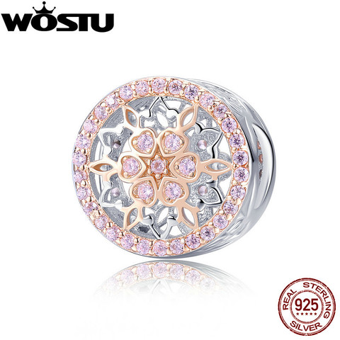 WOSTU 2022 NEW Fashion 925 Sterling Silver Blooming Flower Charm Bead fit Original DIY Brand Bracelet Silver Jewelry Gift CQC923 ► Photo 1/6