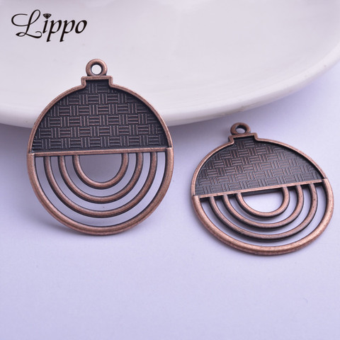12pcs Antique copper Round Tassel Earrings Connector Alloy Pendant DIY  Jewelry Findings ► Photo 1/3