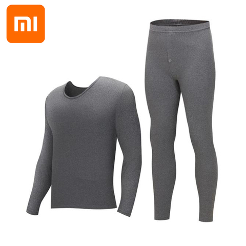 Xiaomi Thermal underwear men's round neck cotton pants sweater bottoming thermal underwear set winter ► Photo 1/6