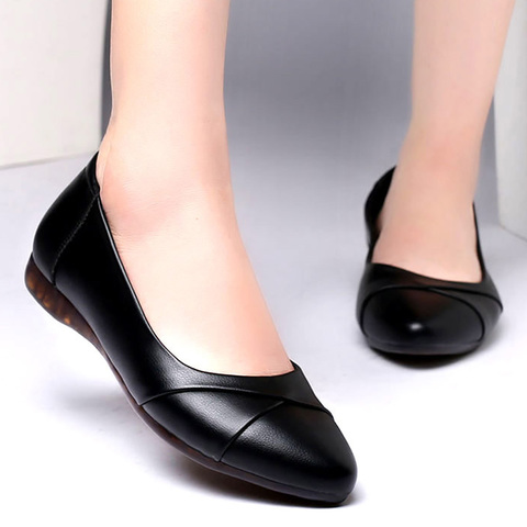 Pointed Leather Flats Women Spring Loafers Woman Flats 2022 Fashion Oxford Shoes For Women Balck Shoes Female Falts ► Photo 1/6