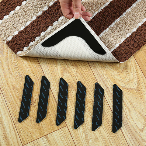 4-8pcs/lot reusable rug mat grippers Stops Carpet Slipping Silicone Grip Corners Pad fixed seamless double-sided tape hand tools ► Photo 1/6