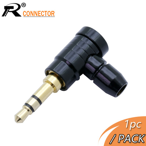 1PC Jack 3.5mm 3 Pole Stereo Audio Right Angle Barss Plug Jack Cable Solder Adapter Connector ► Photo 1/6