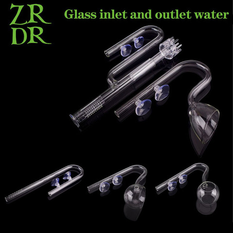 ZRDR skimmer Glass lily pipe spin surface inflow outflow 13/17mm aquarium water plant tank filter ADA quality Fish Tank Filter ► Photo 1/6