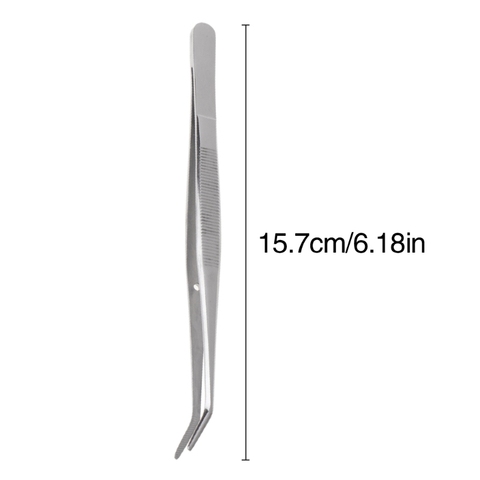 Stainless Steel Tweezers Serrated Curved Dental Instruments Dental Tool ► Photo 1/5