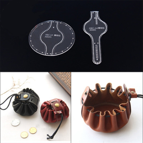 Creative Design Coin Purse Leather Tool Template Practical Acrylic Version Stencil DIY Handcraft Leather Coin Bag Making Mold ► Photo 1/6