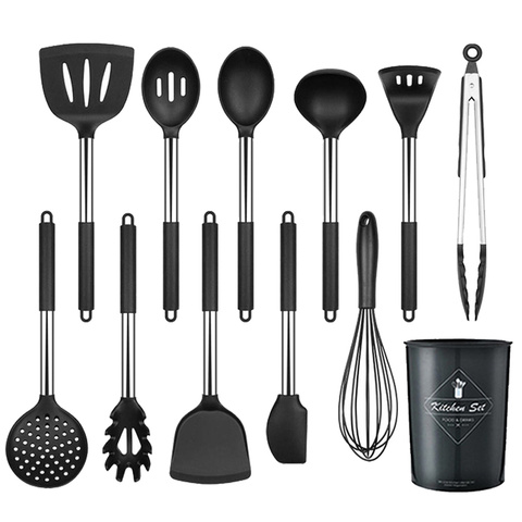 9-Piece Stainless Steel Kitchen Utensils Set, Heat-Resistant Cooking Tools  Kitchenware - Turner Soup Spoon Pasta Server Strainer - AliExpress