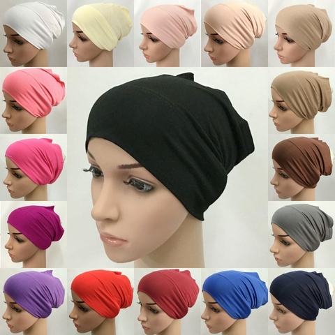 100% Cotton Muslim Underscarf Inner Tube Cap Islamic Eid Prayer Hijab Bottom Hat Headwear Arab UAE Women Wrap Headscarf Turban ► Photo 1/4