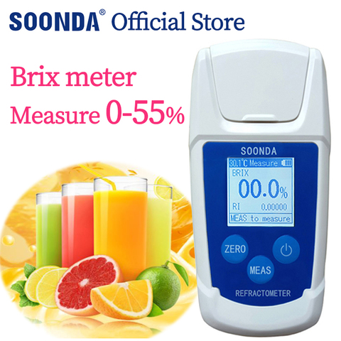 Digital Brix meter Refractometer Fruit juice drink beer Sprite Sugar Tester Meter Suger Content Measuring Instrument 55%/32% ► Photo 1/6