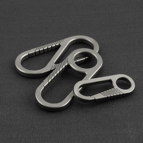 Titanium Alloy Buckle Outdoor EDC Tool Keychain Pocket Two-way Titanium Buckles Camping Fast Hooks ► Photo 1/6