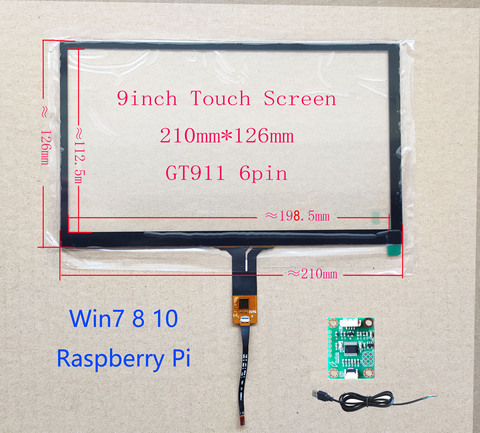 9inch USB Touch Screen 210*124mm Universal  GT911 FPC 6pin  USB Controller Board Card Support Raspberry Pi Android linux ► Photo 1/5