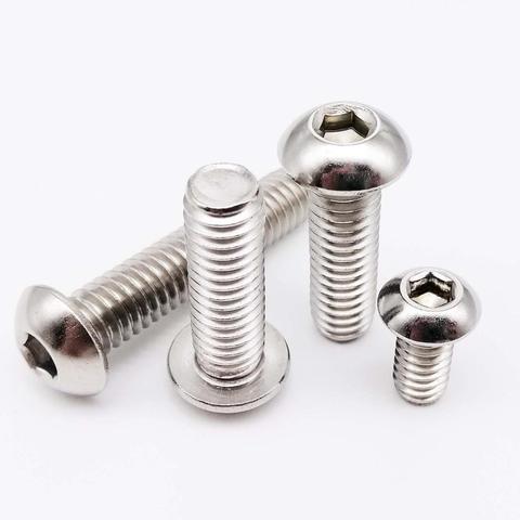 50pcs UNC 2#-56 4#-40 6#-32 8#-32 US Coarse Thread 304 stainless steel Allen Hex Hexagon Socket Button Head Screw Bolt ISO7380 ► Photo 1/6