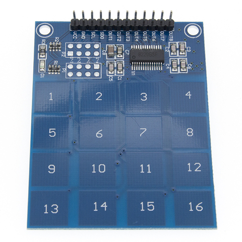 16 Way XD-62B TTP229 Capacitive Touch Switch Digital Sensor Module Board Plate ► Photo 1/6