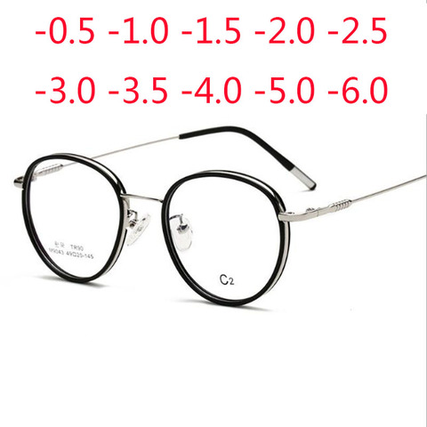 Vintage Round Glasses Female anti Blue Light Circle Frame  eyeglasses Photochromic eyewear Diopter -1.0 -2.0 -3.0 To -6.0 ► Photo 1/6