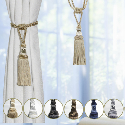 1PC Curtain Tassel Tiebacks Curtain Clips Rope Tie Backs Holdbacks Decorative  Curtain Holder Accessories For Drape ► Photo 1/6