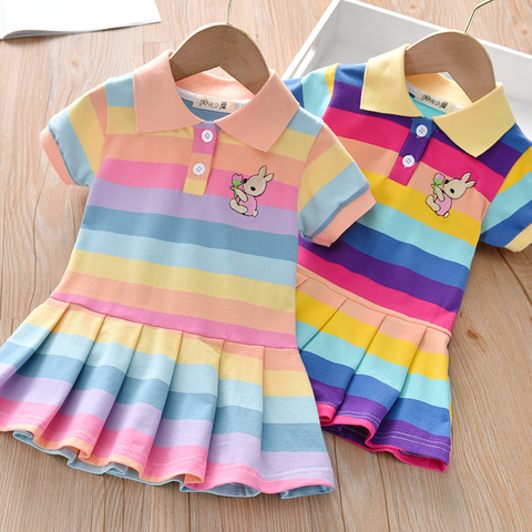 Unicon Children Dress Spring Summer Turn-Down Collar Kids Clothes Fashion toddler Baby Girls Clothing Summer Dress Girl ► Photo 1/6