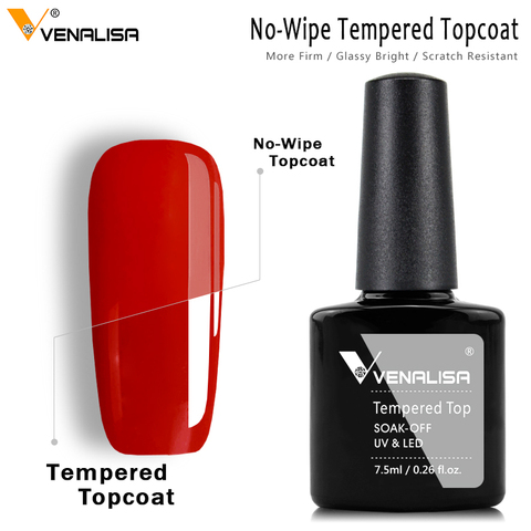 2022 hot sell Venalisa nail art 7.5ml tempered top coat matt top primer base coat color gel nail polish UV Gel Soak Off Manicure ► Photo 1/6