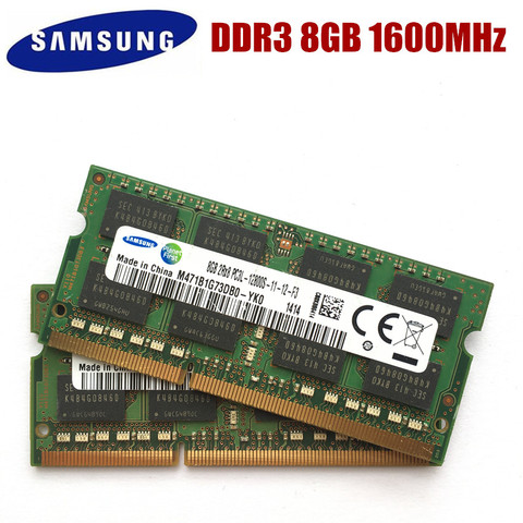 Samsung 8GB PC3 PC3L-12800S DDR3 1600Mhz 8gb Laptop Memory DDR3L 8G PC3L 12800S 1600MHZ Notebook Module SODIMM RAM Free Shipping ► Photo 1/3
