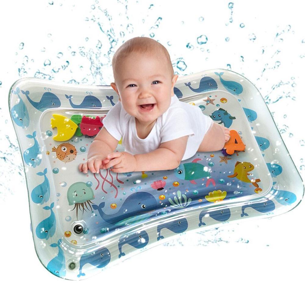 Inflatable Water Play Mat Infants Baby Kid Fun Tummy Time Play Activity Game Toy 