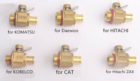 for Kobelco Hitachi Komatsu Daewoo excavator parts engine oil pan drain valve switch ► Photo 1/6