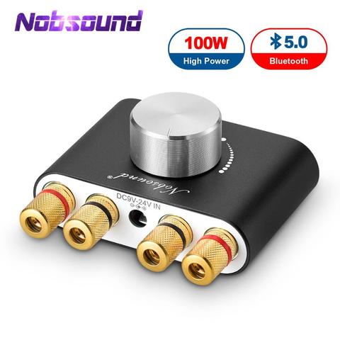 2022 Nobsound Mini Bluetooth 5.0 Digital Amplifier Hifi Stereo Wireless Audio Receiver Power Amp 50W+50W Car Sound Amplifiers ► Photo 1/6