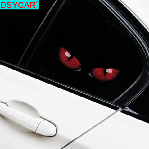 DSYCAR 12*9cm 3D Vinyl Decal Cute Simulation Cat Eyes Car Stickers for Rearview Mirror Car Head Engine Cover Windows Decoration ► Photo 1/6