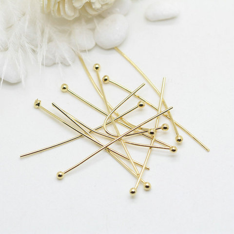 Wholesale 14k Gold Brass Metal Ball Head Pin For Jewelry Making Beading Pins Findings Supplies DIY Make Jewelry ► Photo 1/3