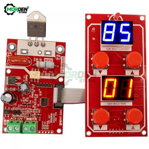 NY-D04 40A/100A LCD Digital Spot Welder Adjustable Time Current Controller Spot Welding Machine AC 9V Transformer Control Board ► Photo 1/2