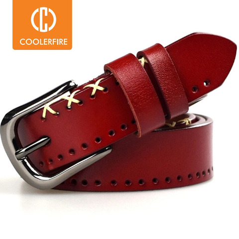 Fashion Desgin New Vintage Style Women Belts Cow Leather High Quality Alloy Pin Buckle Weaving grain Belt For Women  LB032 ► Photo 1/6