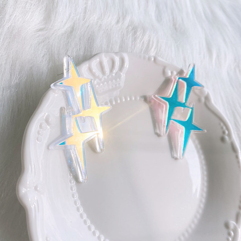 2022 New Rainbow Star Large Stud Earrings for Women Mirror Acrylic Trendy Jewelry Cute Girls Kids Accessories ► Photo 1/6