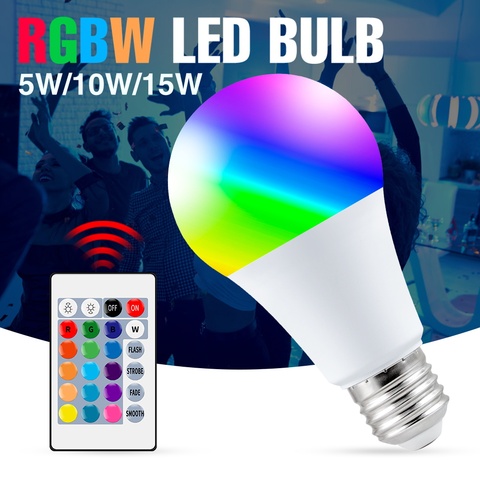 Led Smart Bulb RGB Color Changing Lamp 220V Led RGBW Magic Bulb E27 Dimmable Led Lamp 5W 10W 15W Spot Light Party Decor Ampul ► Photo 1/6