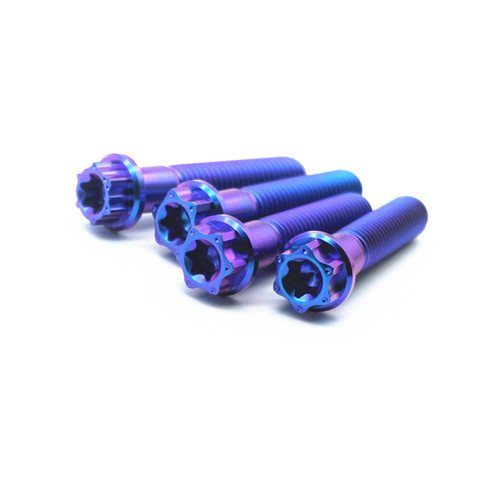 4pcs Purple Blue Titanium Bolts Torx Flange M8 x 15 20 25 30 35 40 45 50mm Ti Bolts for Motorcycle Titanium Screws Ti Fasteners ► Photo 1/6