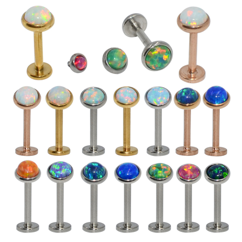 1pcs Surgical Steel Opal Stone Nose Screw Stud Labret Helix Ring Lip Bar Stud Ear Cartilage Tragus Earring Piercing Body Jewelry ► Photo 1/6