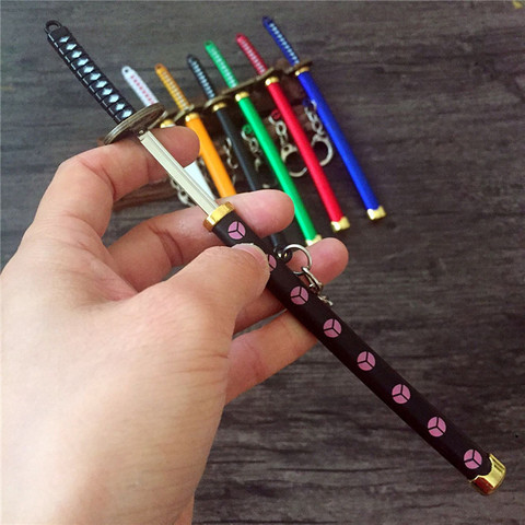 Seven Color ONE PIECE Zoro Swords Keychain Women Men Buckle Toolholder Scabbard Katana Sabre Car Keyrings Gift Key Chains Q-053 ► Photo 1/6