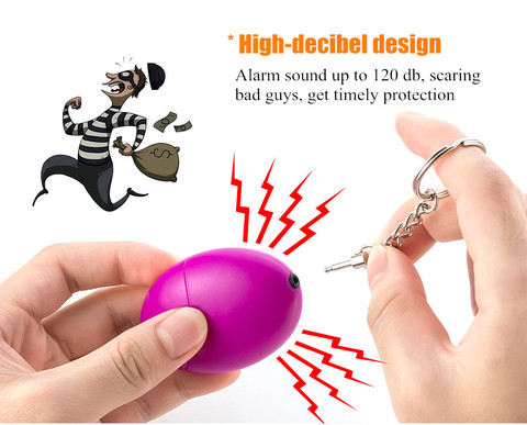 Self-defense siren 120dB egg-shaped girl women security protection alarm personal safety scream big keychain emergency alarm ► Photo 1/5