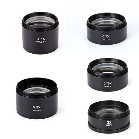 High Quality 0.3X 0.5X 0.7X 0.75X 1X 1.5X 2X Barlow Lens Stereo Microscope Lens Accessories Auxiliary Objective Lens 48mm Thread ► Photo 1/6