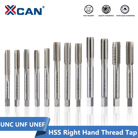 XCAN 1pc 5/16 3/8 7/16 1/2 5/8 3/4 UNC UNF UNEF HSS Machine Plug Tap Straight Flute Screw Tap Right Hand Thread Tap Drill ► Photo 1/4