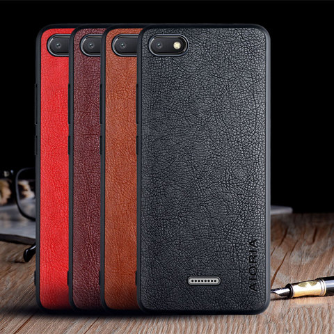Case for Xiaomi Redmi 6A luxury Vintage Leather skin capa with soft tpu + pc phone cover for xiaomi redmi 6a case funda coque ► Photo 1/6