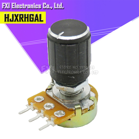 1Lot= 10 pair(20pcs) WH148 Shaft Amplifier Dual Stereo Potentiometer 3Pin 15mm + 13*17mm volume control knob black 10k 20k 50k ► Photo 1/2